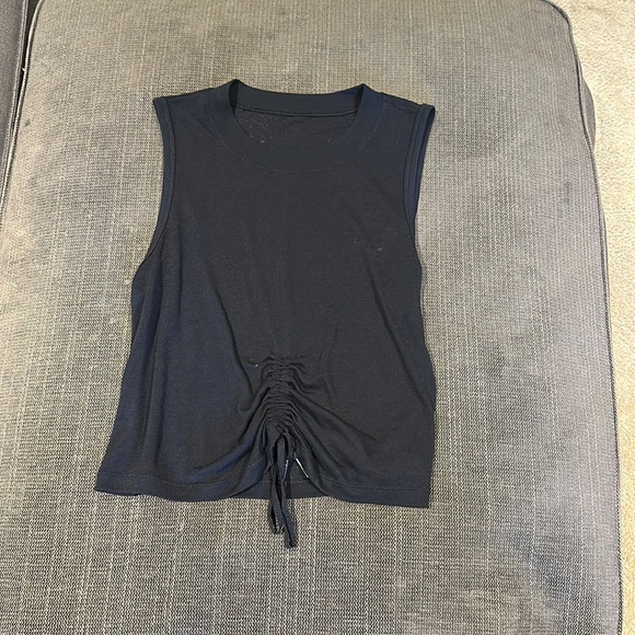 Black lululemon cropped tank top!! Not sold anymore. Super cute! - Picture 1 of 4